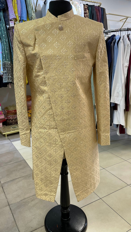 Groom Wedding Sherwani Outfit- Embroidered Indo Western Coat (Sherwani)