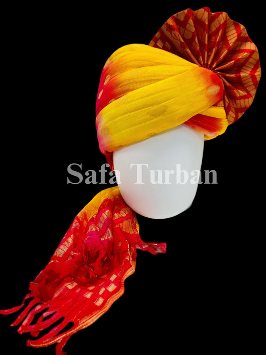 Indian Wedding- Printed Safa for Baraati/Family Members, Safa Turban/Pagdi/Premade Turban Headwrap for dulha/baraati