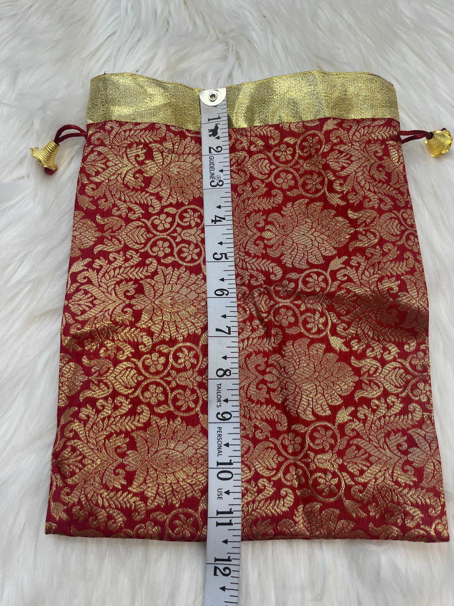 Indian Wedding- Large Size Desi Mithai/ Bhaji/Ladoo Bag- Potli Bag for Return Gifts Wedding II Sweets Bag Gift II Brocade potli