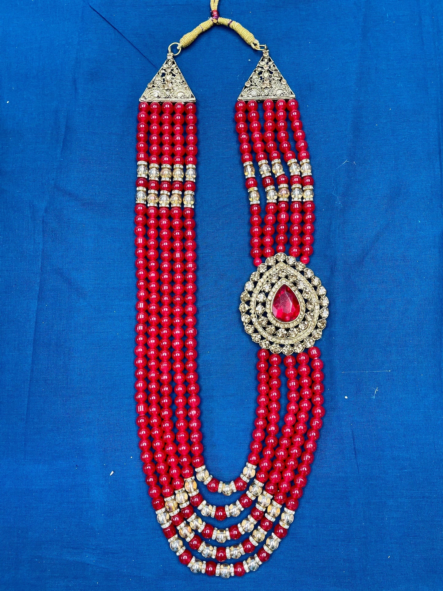 Indian Wedding- Pearl Stone & Studded Necklace for Men/Groom for Wedding