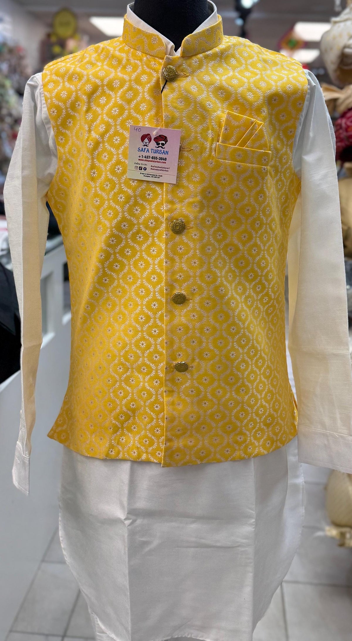 Designer Yellow Men Vests- Men Vests- Wedding Vest, Kurta Pajama Vest, Prom Party Dress, Casual Wear (Size available 38,40,42,44,46)