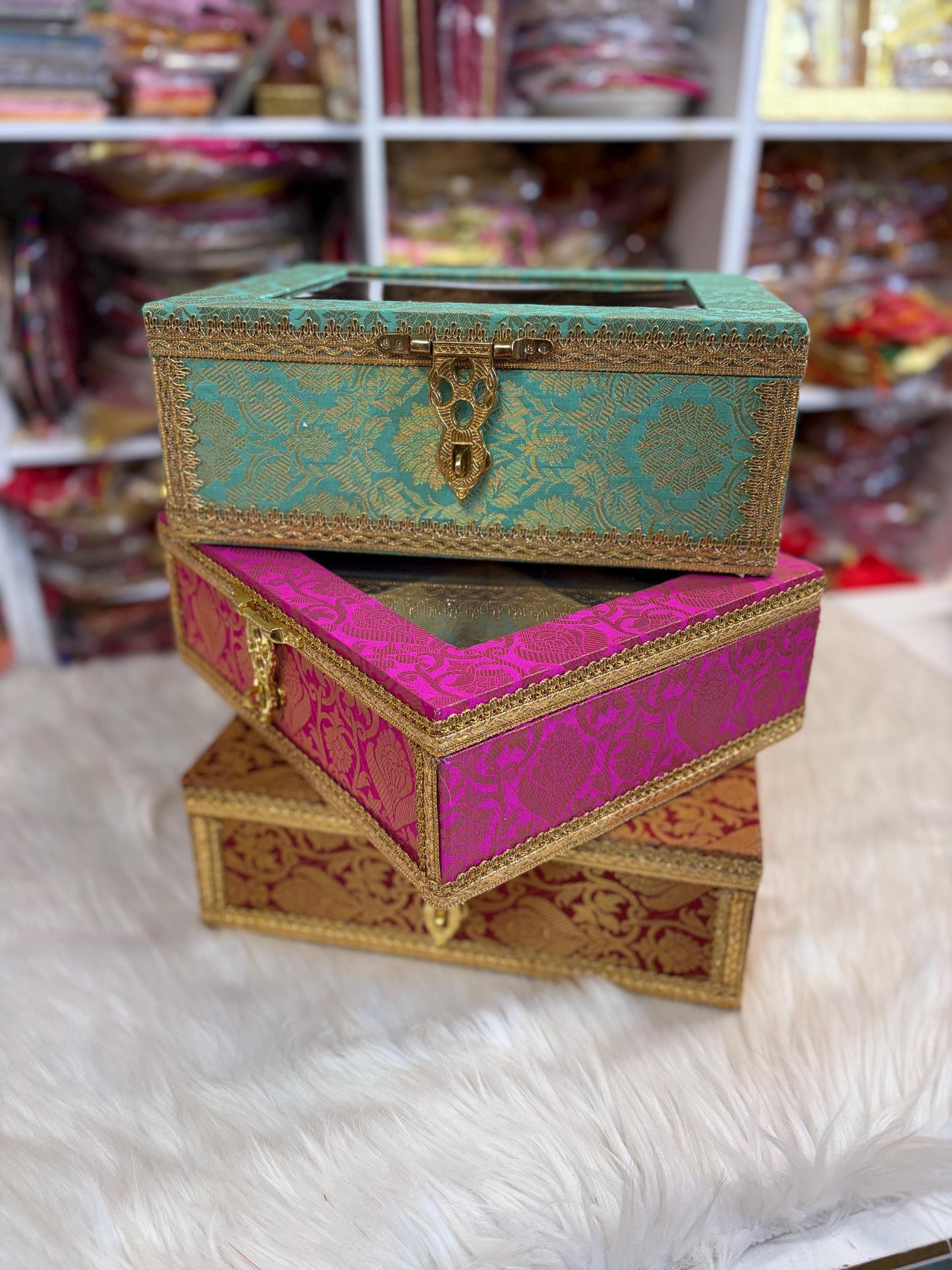 Churra /Kalira Box- Brocade handcrafted Box- Trousseau Box- Churra Kalire Box- Bridal Chura- Bridal Chuda Bangles- Bangle Storage Box