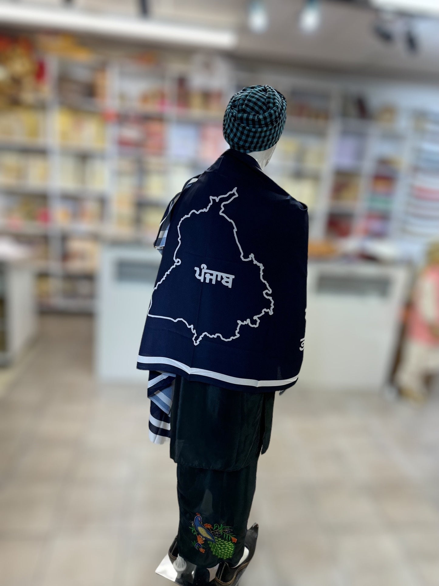 Urra Airra Gurmukhi/Punjab Map/Punjabi alphabet/Men-women punjabi stole/lohi/shawl.