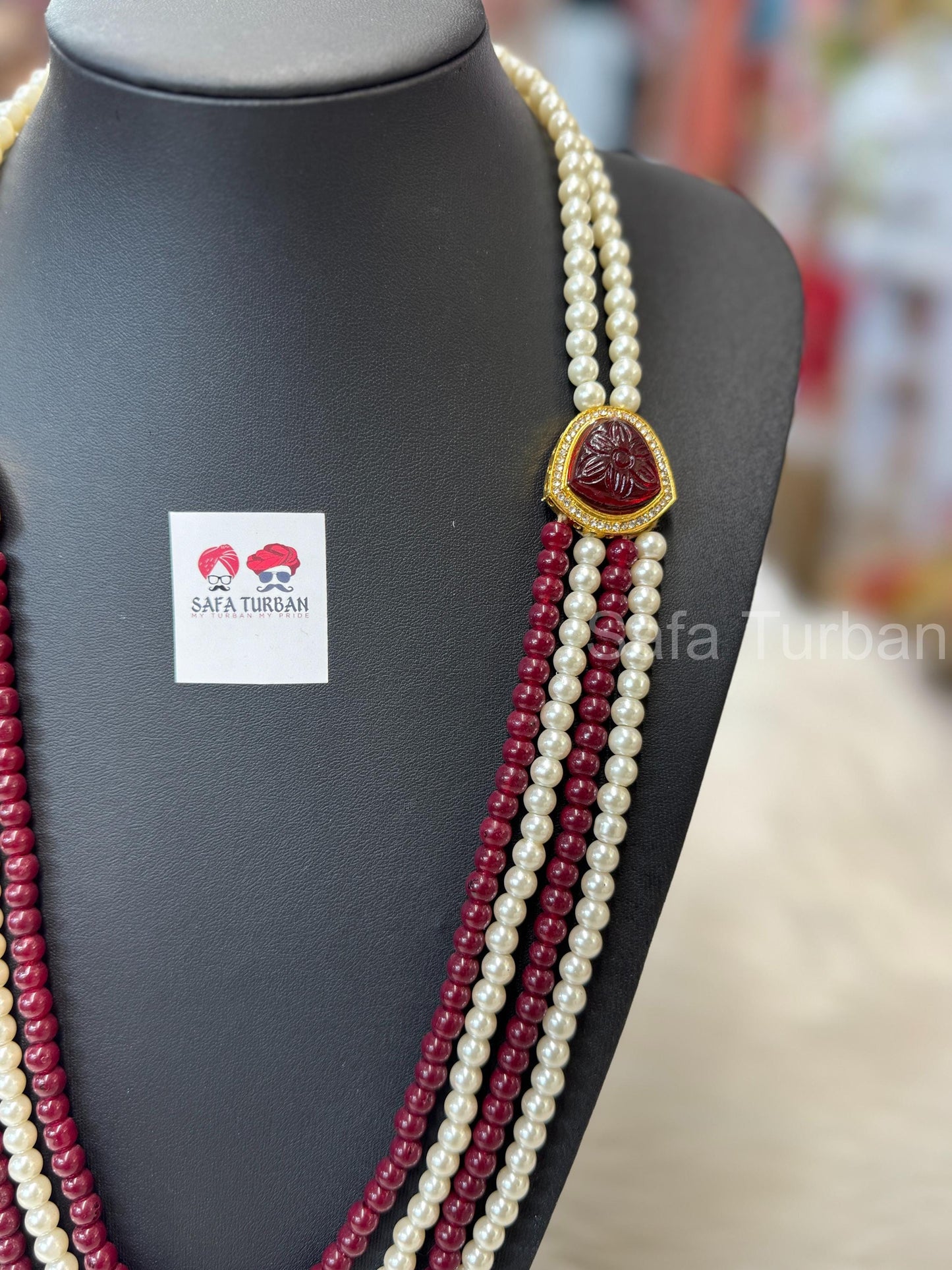 Indian Wedding-Pearl Four Layered Maharaja haar/ Necklace for Men/Groom for Wedding