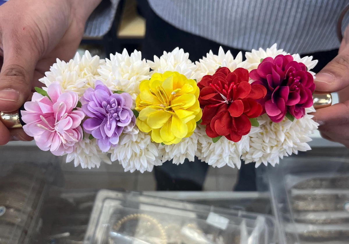 Artificial Flower Band Fragrant Gajra II Indian,Pakistani Wedding II Hair Accessories, Hair Gajra, Floral Jewelry (Pack of 2)