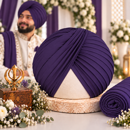 Sikh Turban- Akali Blue  (Full Voile and Rubia(Medium)/Half and Half Voile)