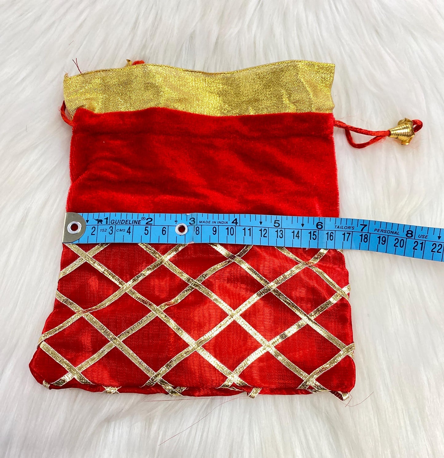 Indian Wedding- Desi Mithai/ Bhaji/Ladoo Bag- Potli Bag for Return Gifts Wedding II Sweets Bag Gift II Red Potli