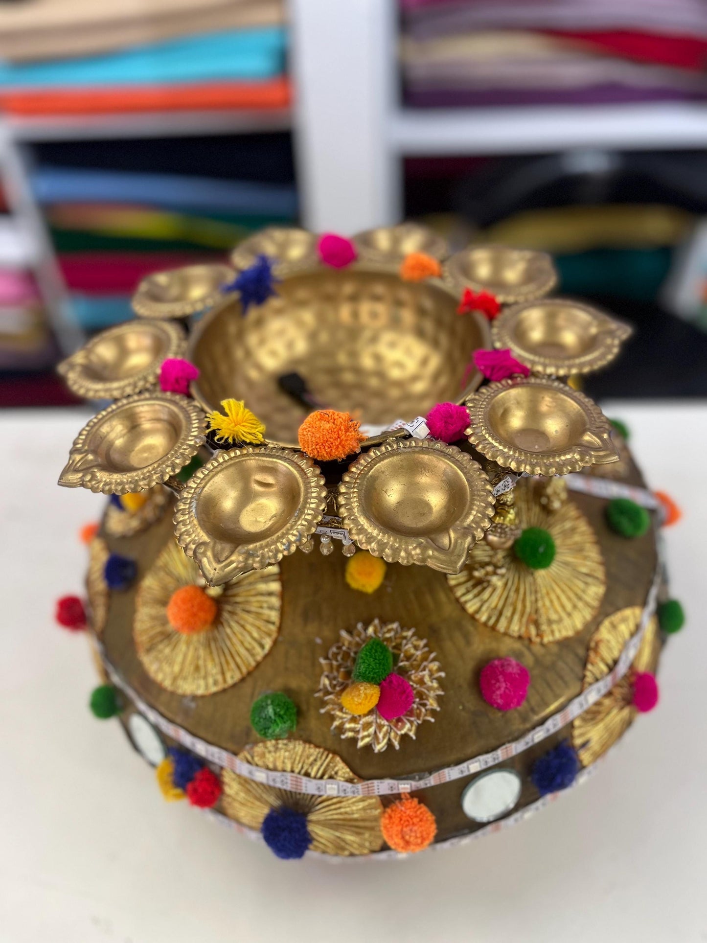 Wedding Accessories-Traditional Heavy pital Decorative Jago with Led Lights /Bride and Groom/Jaggo Function
