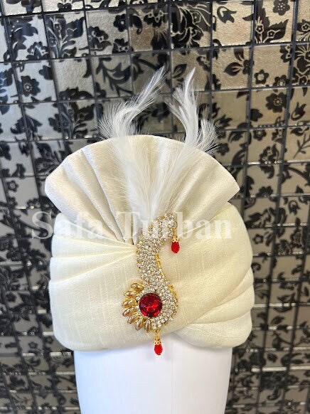 Tamil Hindu Wedding- Wedding Thalapa/Turban for Groom and Tholan (Cream Colour)
