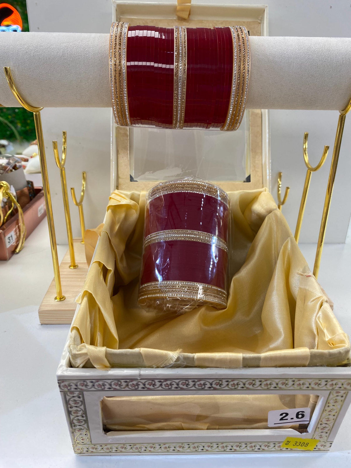 Indian Chooda Bangles/ Bridal Chooda/ Traditional Choora/Wedding Chooda/ Churra/ Chura (Red and Maroon Colour)