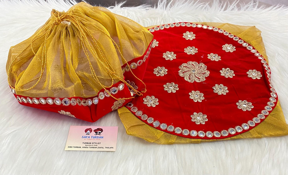 Wedding Accessories- 2 piece Lap Cover Set/ Bride & Groom Shagun/ Shagan Drawstring Bags / Wedding / Wedding Accessories