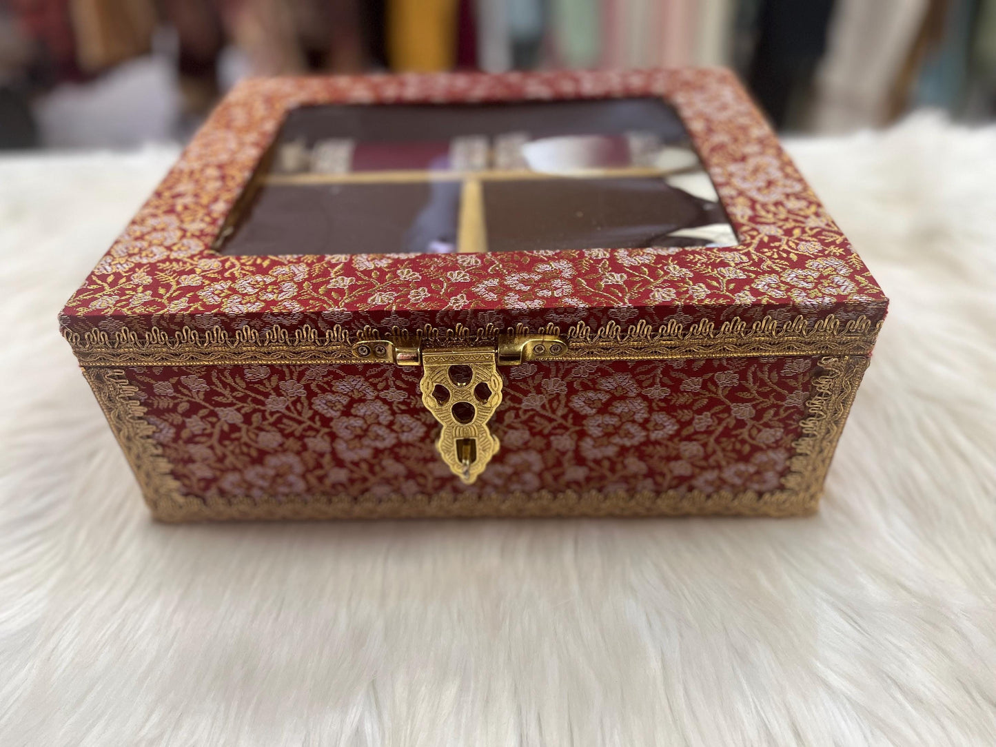 Churra /Kalira Box- Brocade handcrafted Box- Trousseau Box- Churra Kalire Box- Bridal Chura- Bridal Chuda Bangles- Bangle Storage Box