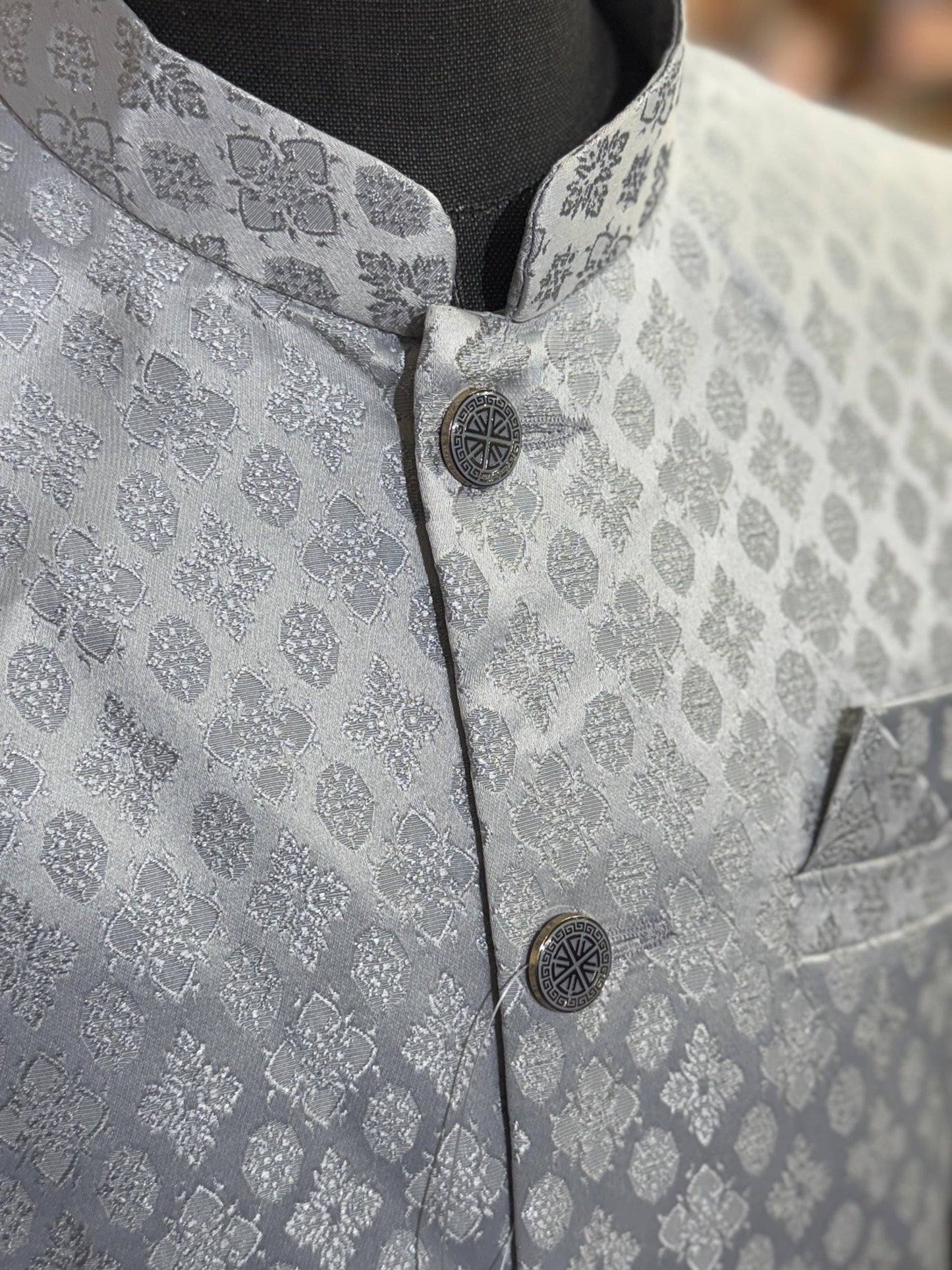 Designer Grey Men Vest- Wedding Vest, Wedding Dress, Kurta Pajama Vest, Casual Wear