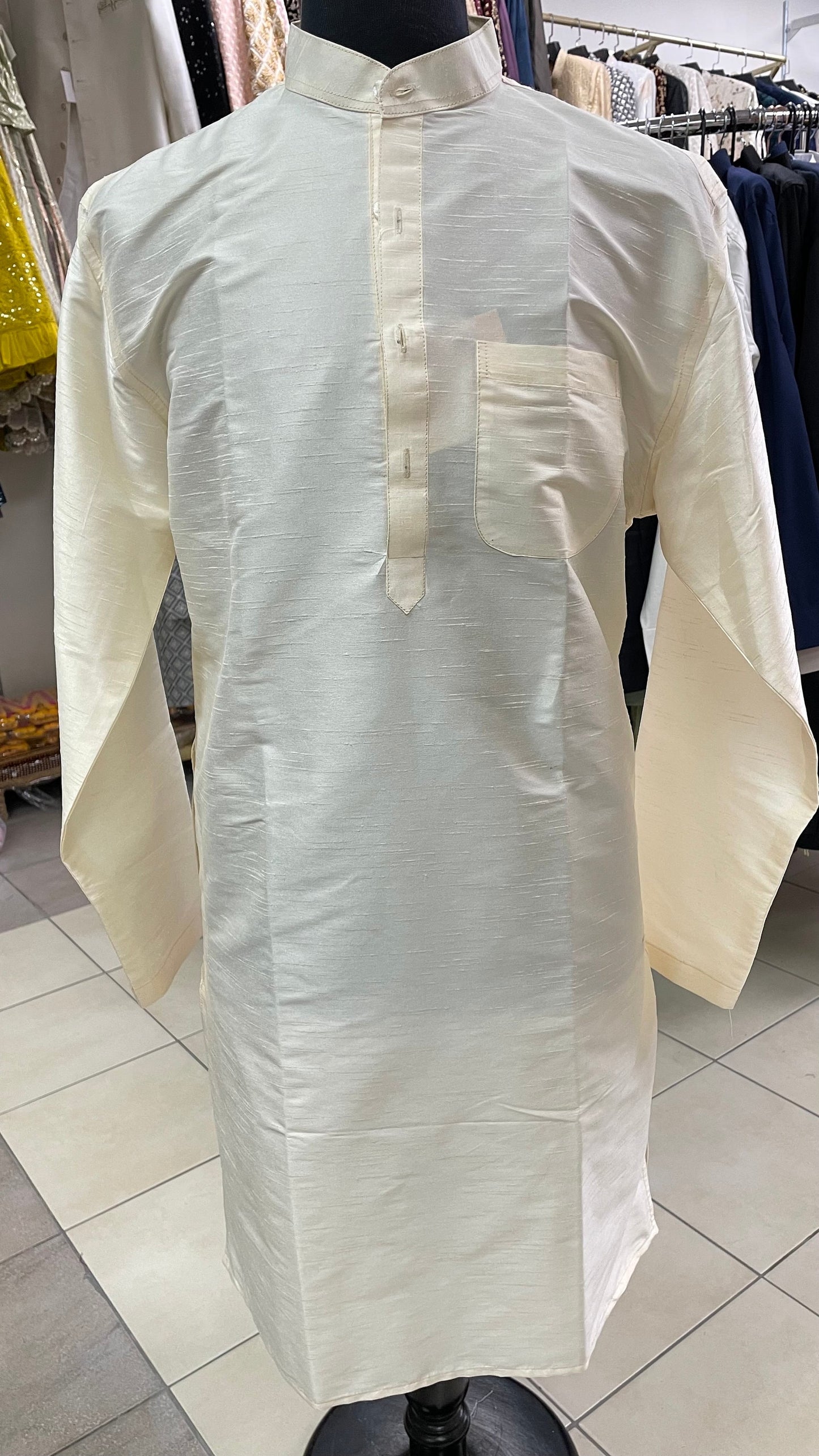 Groom Wedding Sherwani Outfit- White Multicolored Indo Western Coat (Sherwani) With Embroidery