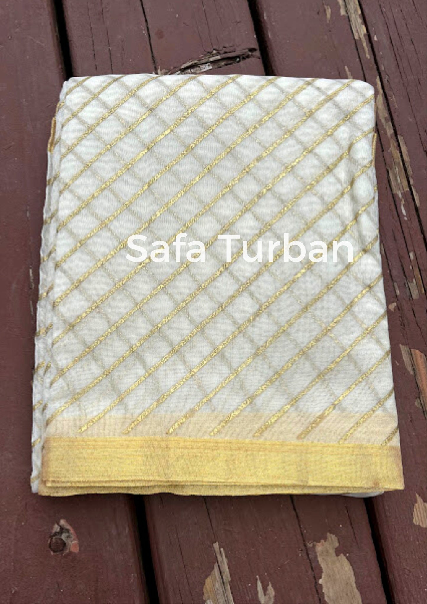 Men's Traditional Turban Fabric/Safa/Pagdi/Pheta Cloth (White/Peach/Pink) for Barati/Groom/Social Occasion