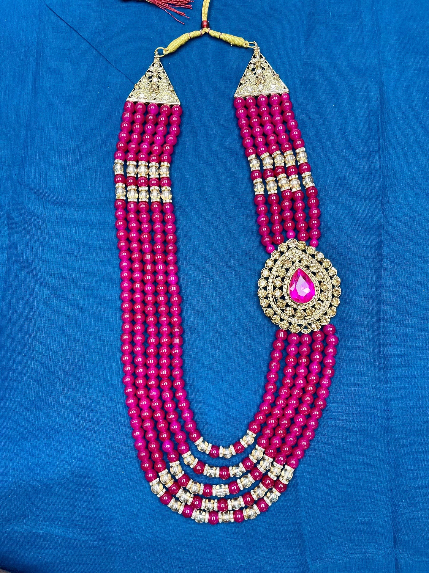 Indian Wedding- Pearl Stone & Studded Necklace for Men/Groom for Wedding