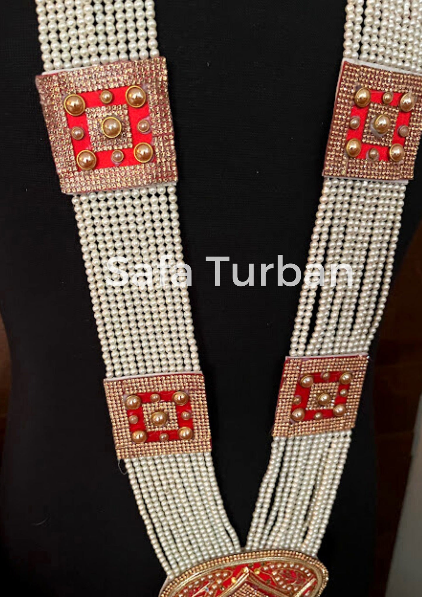 Wedding Accessories- Groom Long Wedding Necklace, Traditional Dulha Long Paan Haar