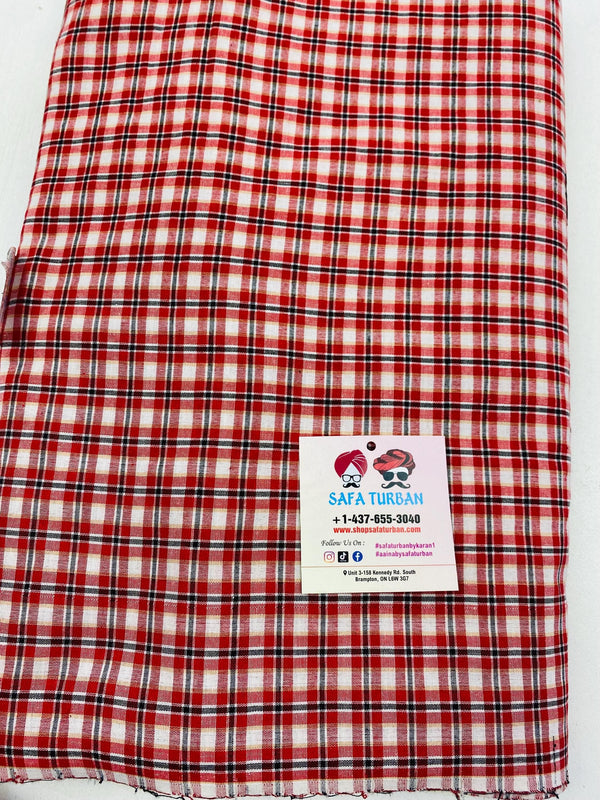 Check Parna- Red & black and white Colour Checkered Turban
