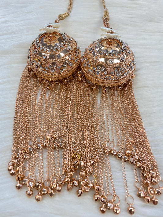 Beautiful Bridal Kaleera Traditional Antique rose gold Kaliras for Bride & Women Hand Hanging Kalera(sold as pair)