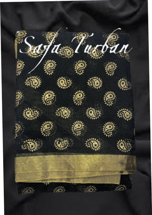 Indian Wedding- Safa Turban- Black Colour Men's Traditional Turban/Safa/Pagdi/Pheta (Cloth/fabric) for Barati/Groom/Social Occasion