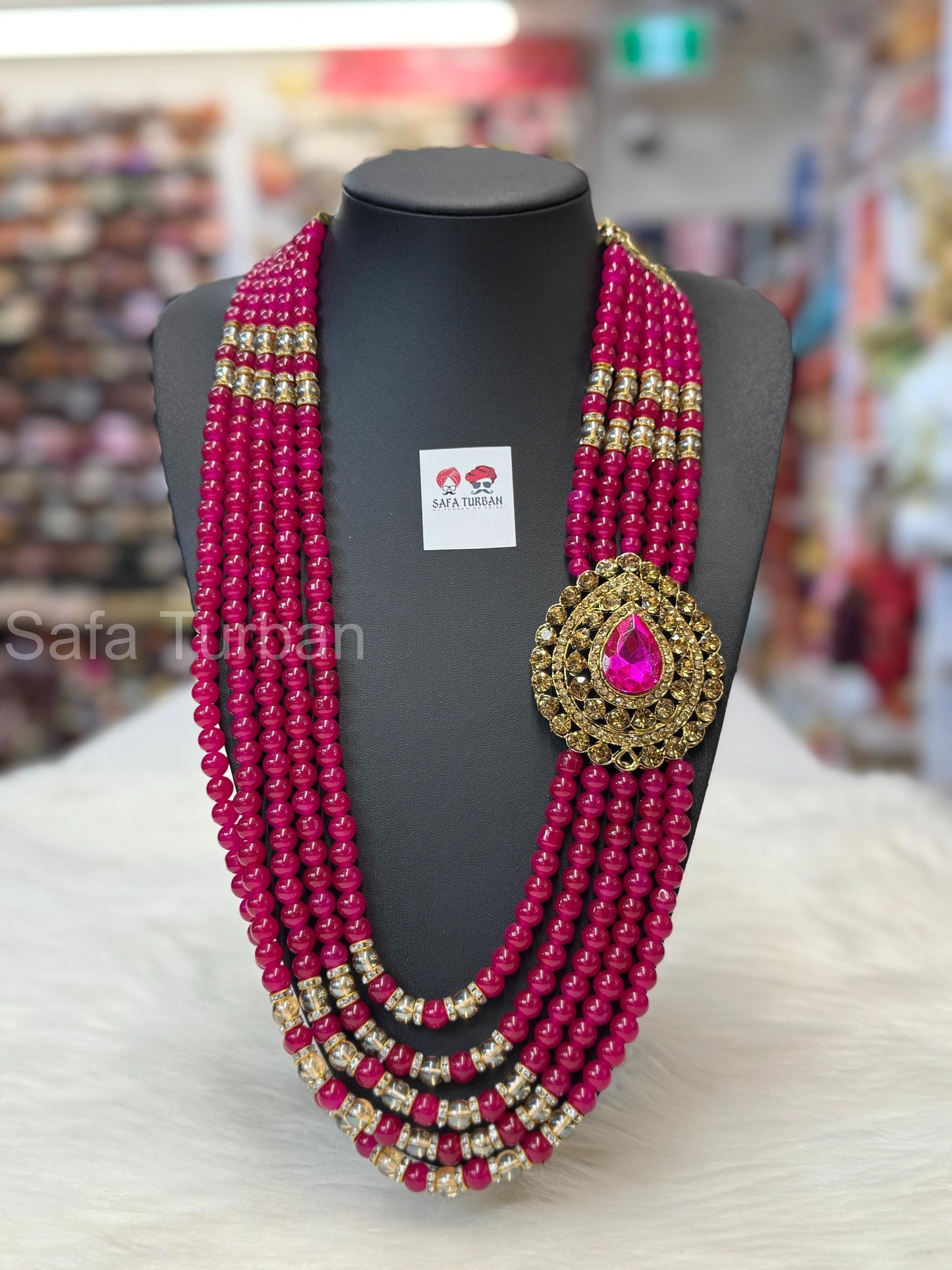 Indian Wedding- Pearl Stone & Studded Necklace for Men/Groom for Wedding