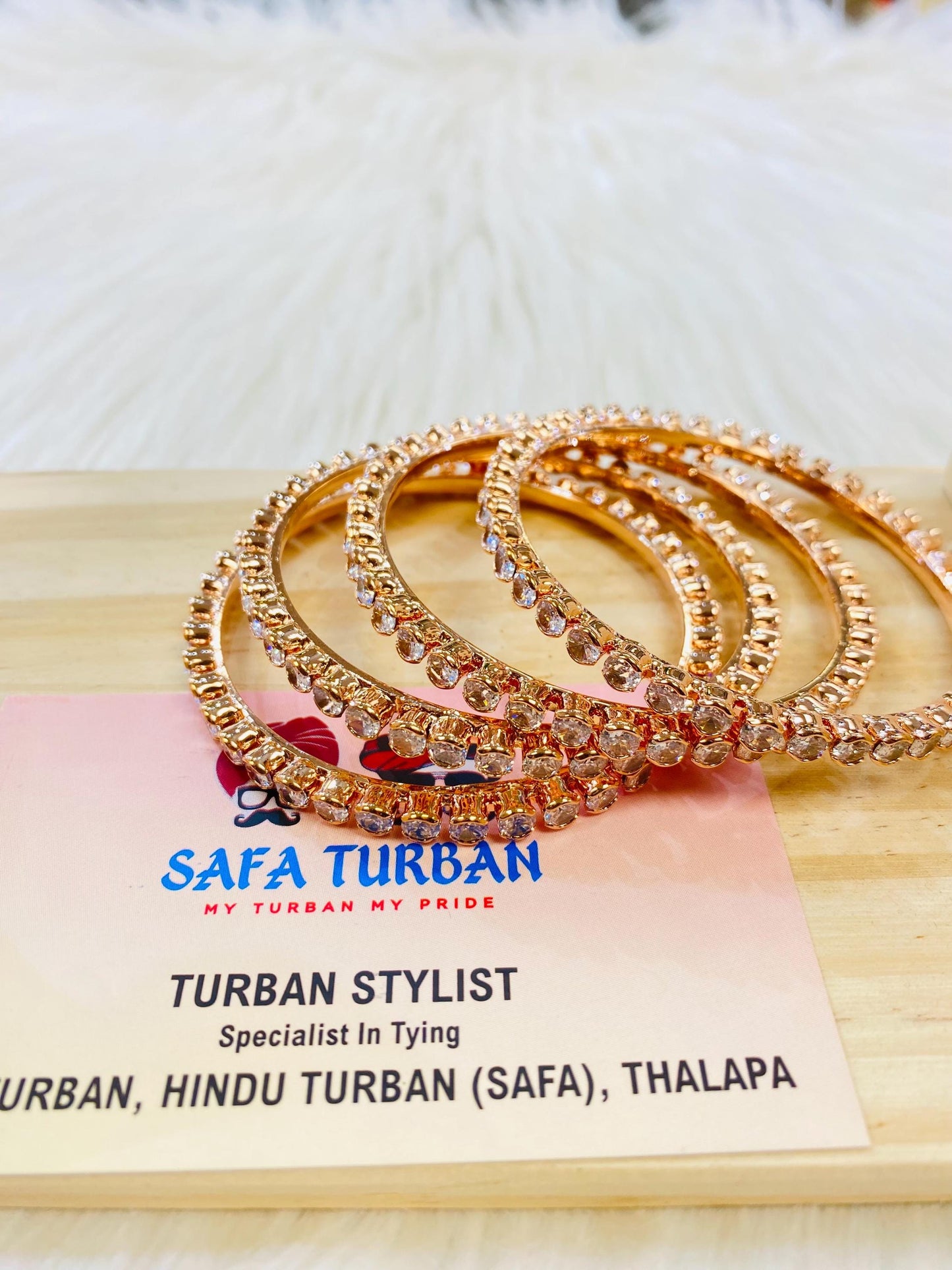 Bangles- AD Rose Gold- Metal Bangles/Wedding bangles/Kada bangles /Stone bangles (Set of 4 BANGLES)