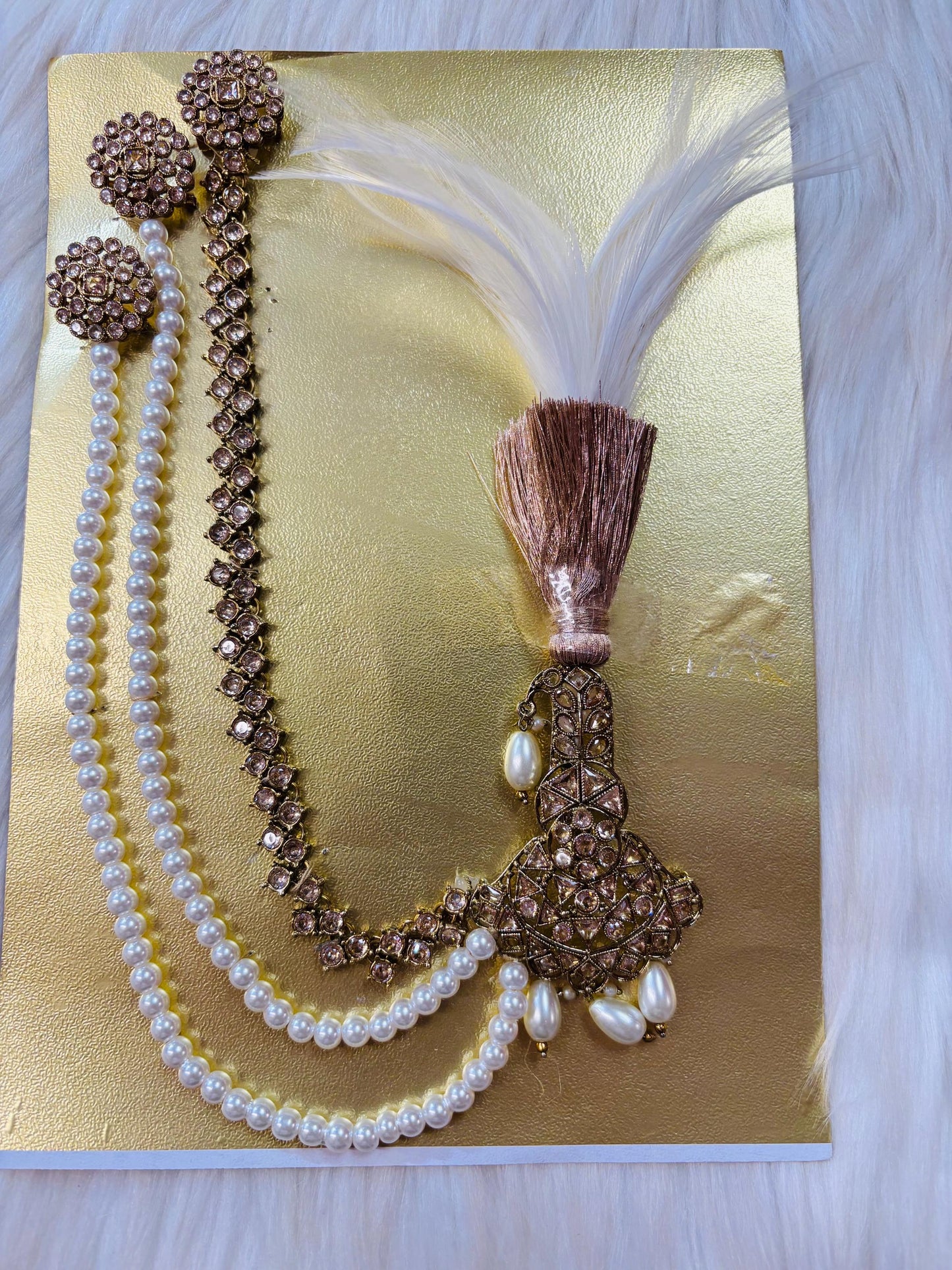 Indian Groom Wedding Accessories-  Kalangi/Kalgi with one side string for Men's Safa/Groom Pagdi