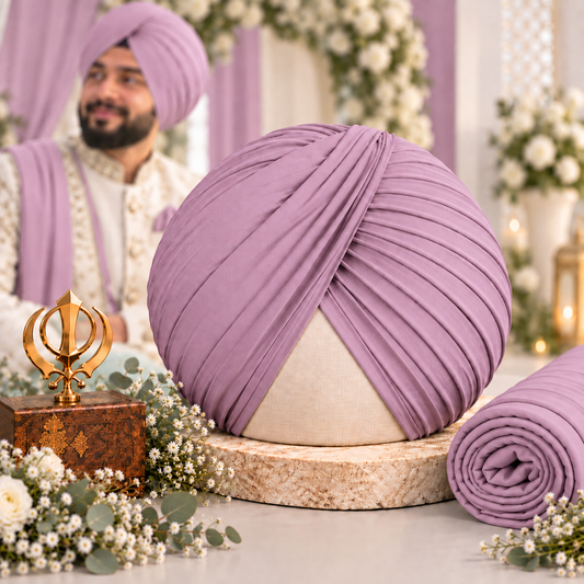 Sikh Turban- Dusty lavender (Full Voile and Rubia(Medium)/Half and Half Voile)