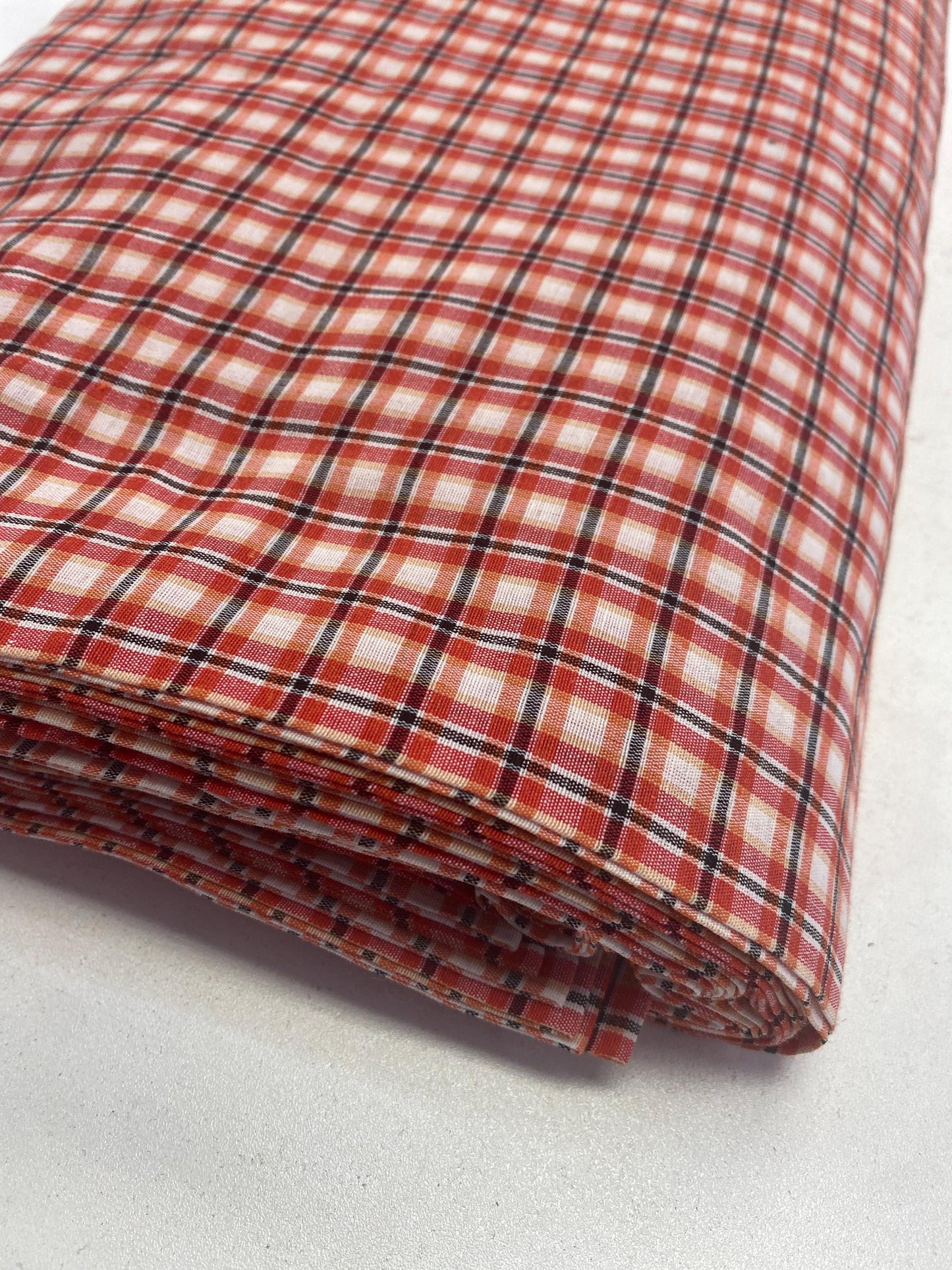 Sikh Desi Parna- Unstitched Orange, Black and white Check Turban (Dabbi wala Parna)