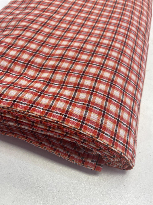 Sikh Desi Parna- Unstitched Orange, Black and white Check Turban (Dabbi wala Parna)
