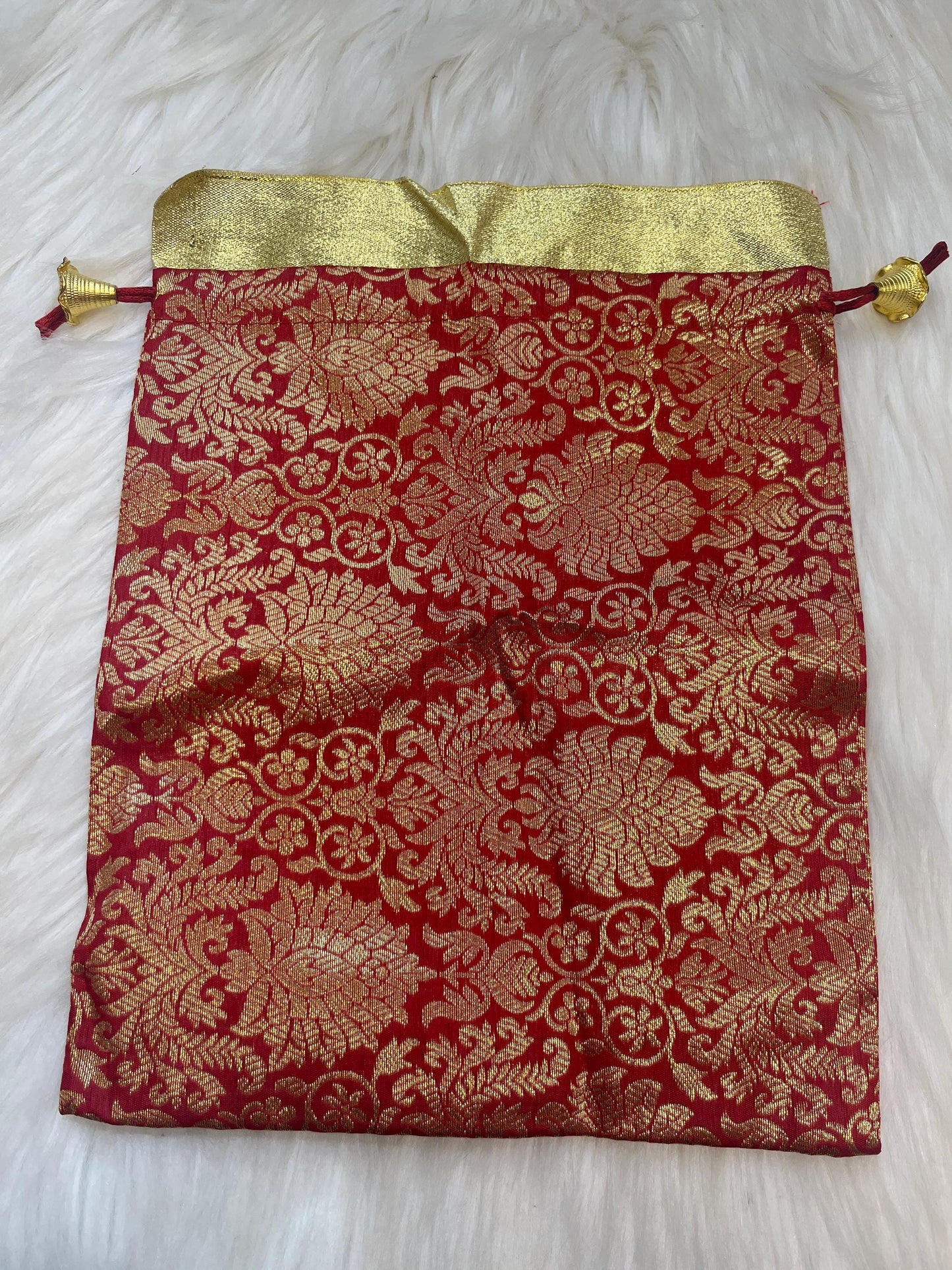 Indian Wedding- Large Size Desi Mithai/ Bhaji/Ladoo Bag- Potli Bag for Return Gifts Wedding II Sweets Bag Gift II Brocade potli