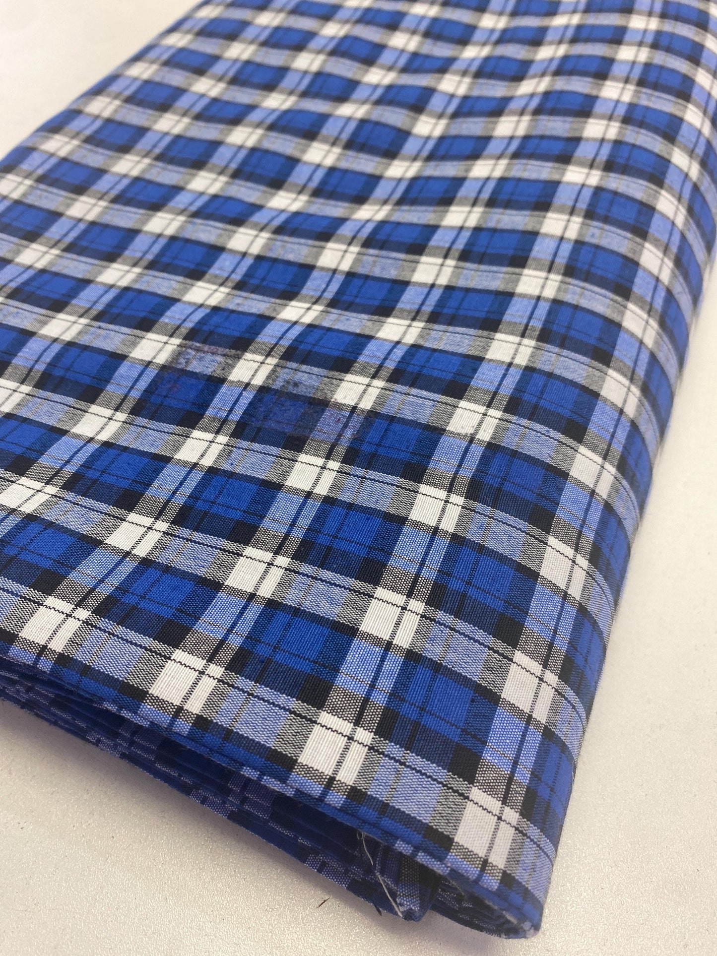Unstitched Royal Blue and white Check Parna (Check Parna)