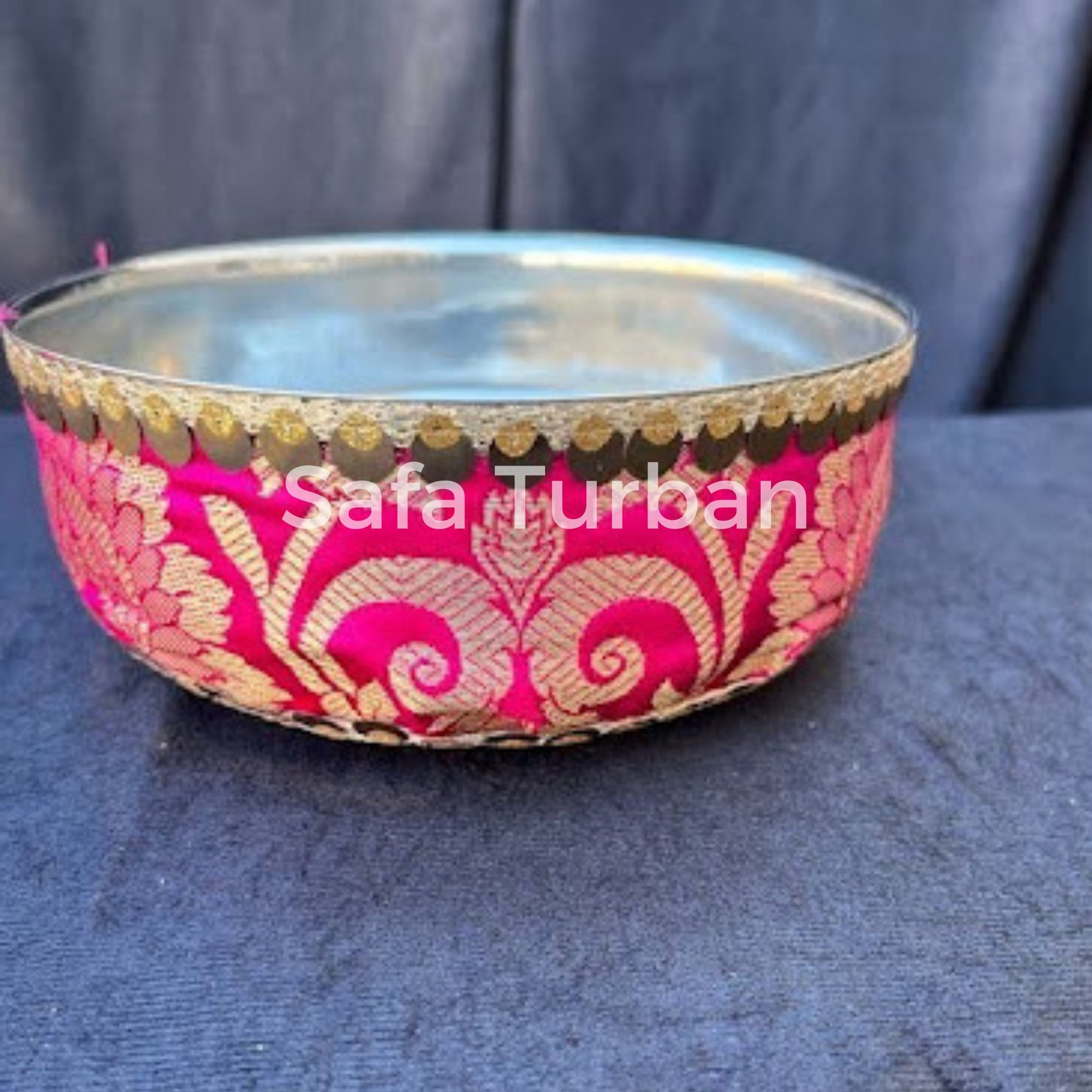 Wedding Accessories- Bride/Groom Mayian/ Haldi/ Maiyan/ Vatna Ceremony- Bowl in Magenta/Pink/Rani Colour