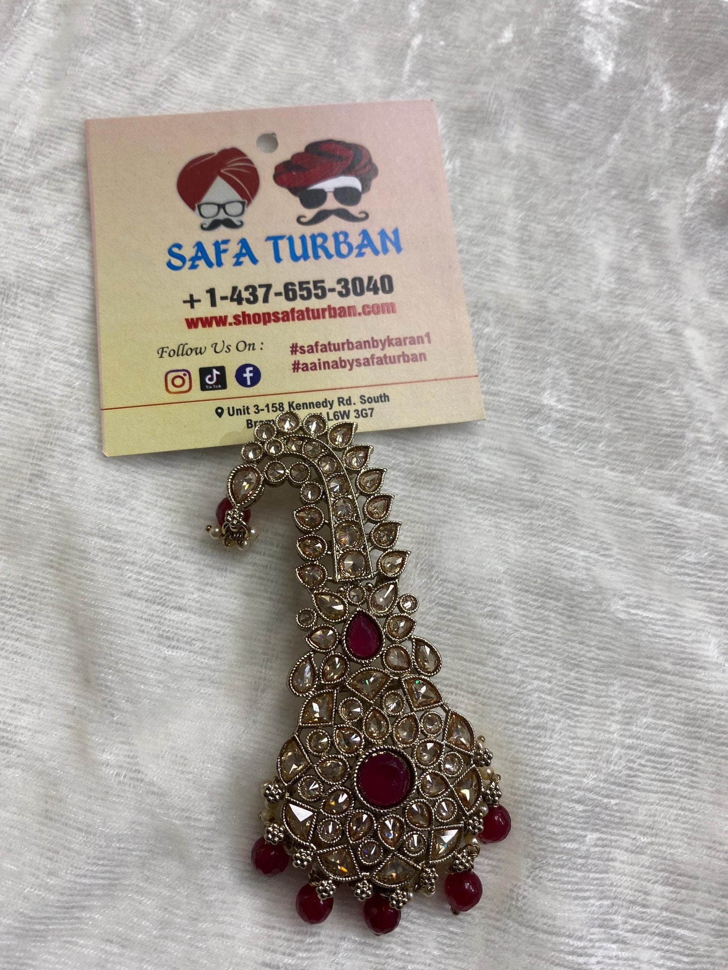 Indian Groom Wedding Accessories-  Kalangi/Kalgi for Men's Safa/Groom Pagdi light golden,pink, maroon,green,blue.