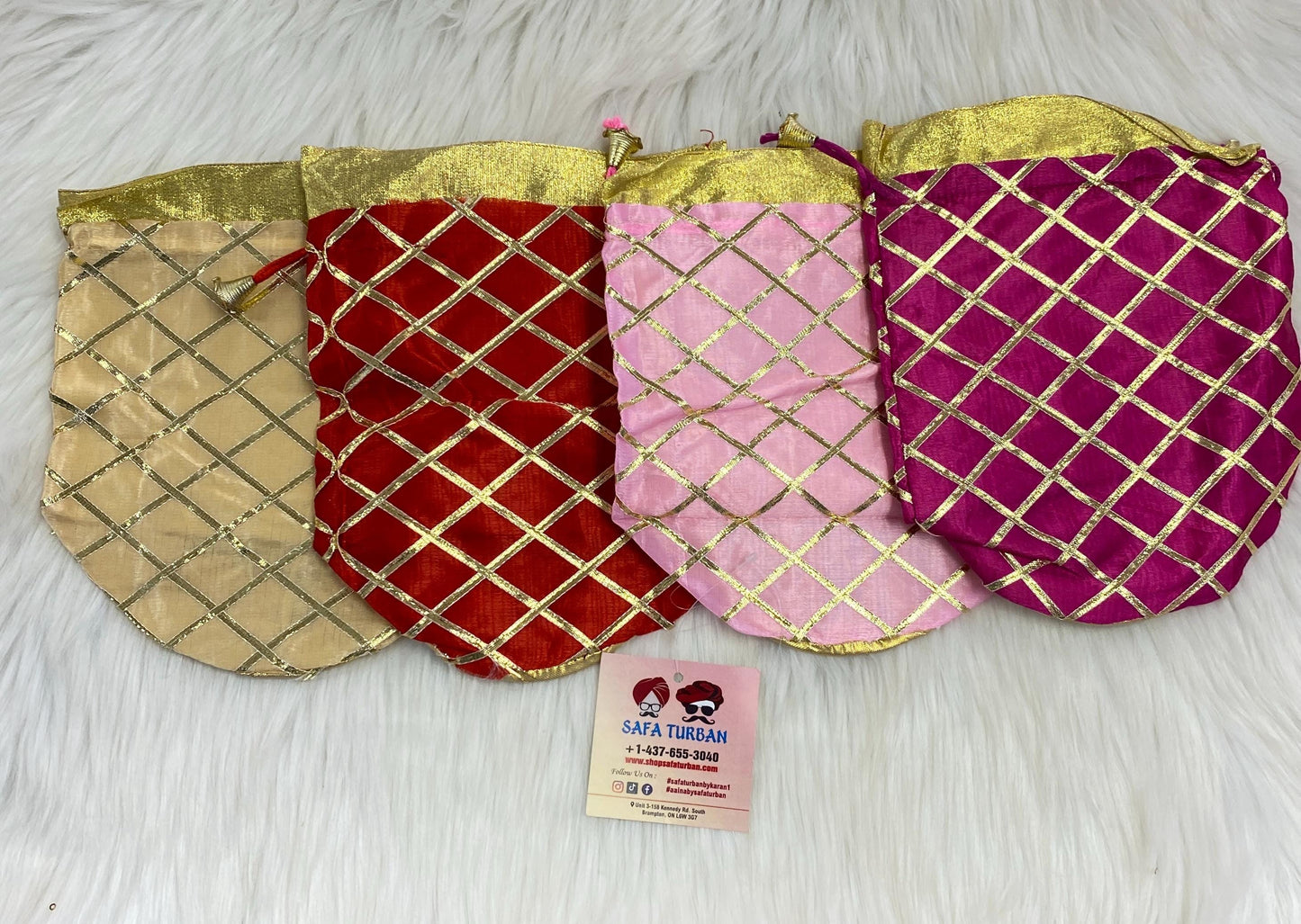 Indian Wedding- Large Size Desi Mithai/ Bhaji/Ladoo Bag- Potli Bag for Return Gifts Wedding II Sweets Bag Gift II