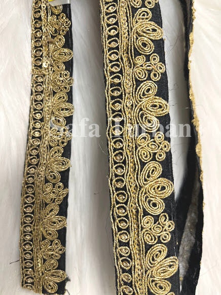 Decorative Fabric Lace Gold Metallic  for Dresses, Sarees, Lehenga, Suits, Blouses, Dupatta, Chunri, and Craft