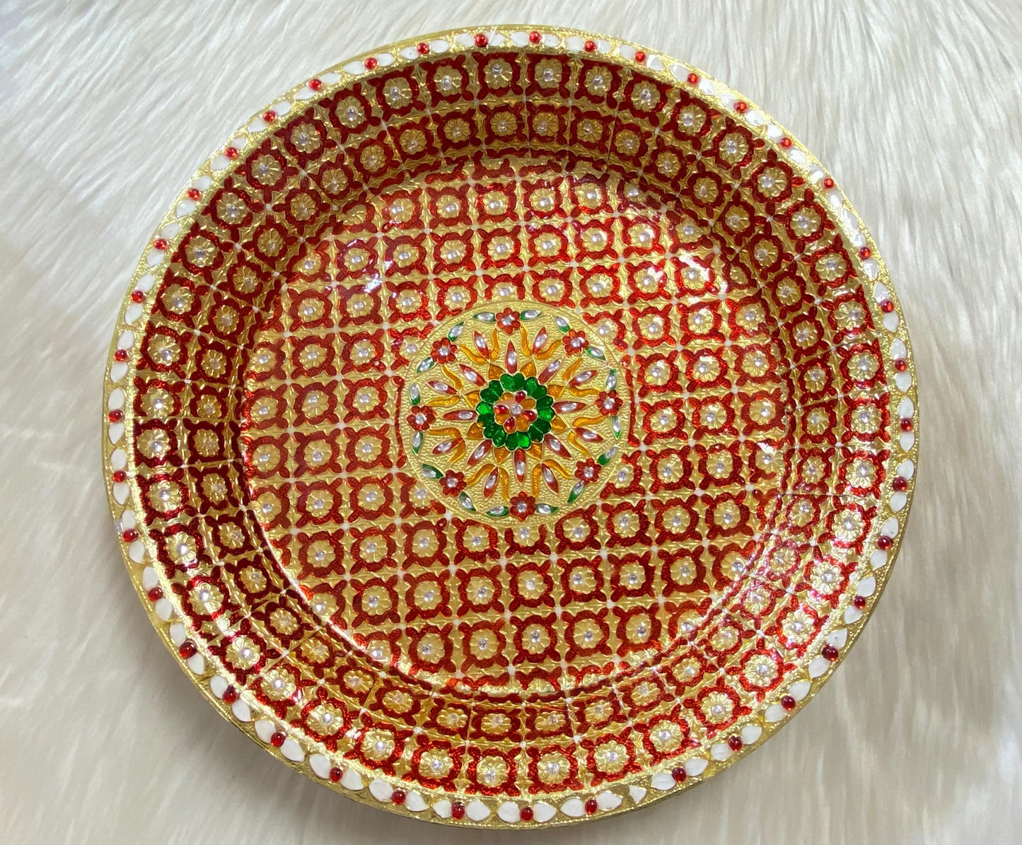 Decorative Meenakari Plate/Thalli/ Thaal for wedding,Shagun etc.