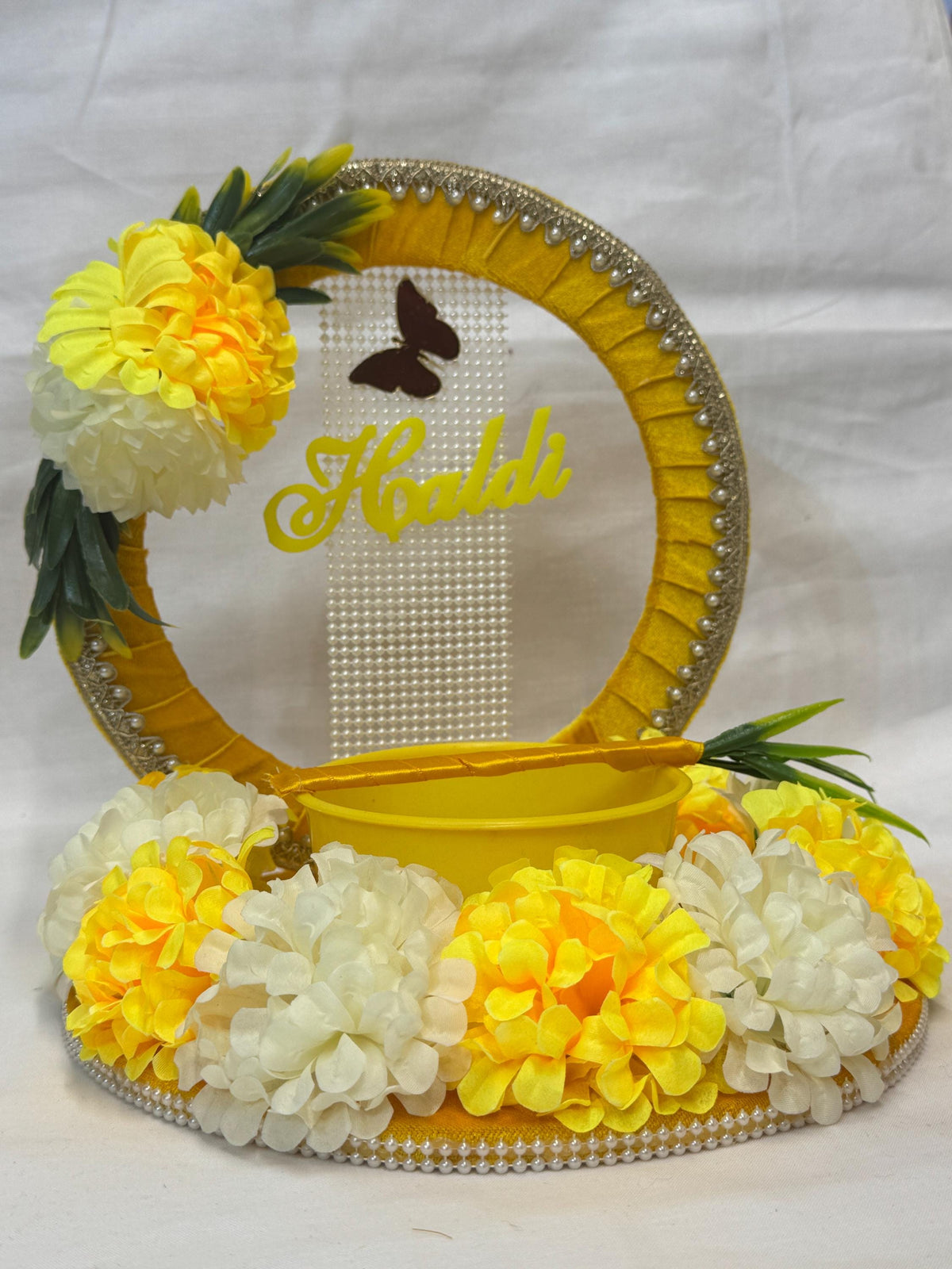 Wedding Accessories- Bride/Groom Mayian/ Haldi/ Maiyan/ Vatna Ceremony-Decorative  Wooden board and  Bowl