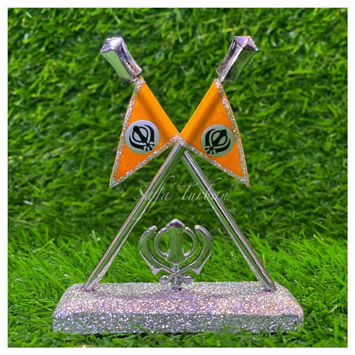 Car/Truck/Office Dashboard Accessories- (Khanda Flag Double) II Religious item