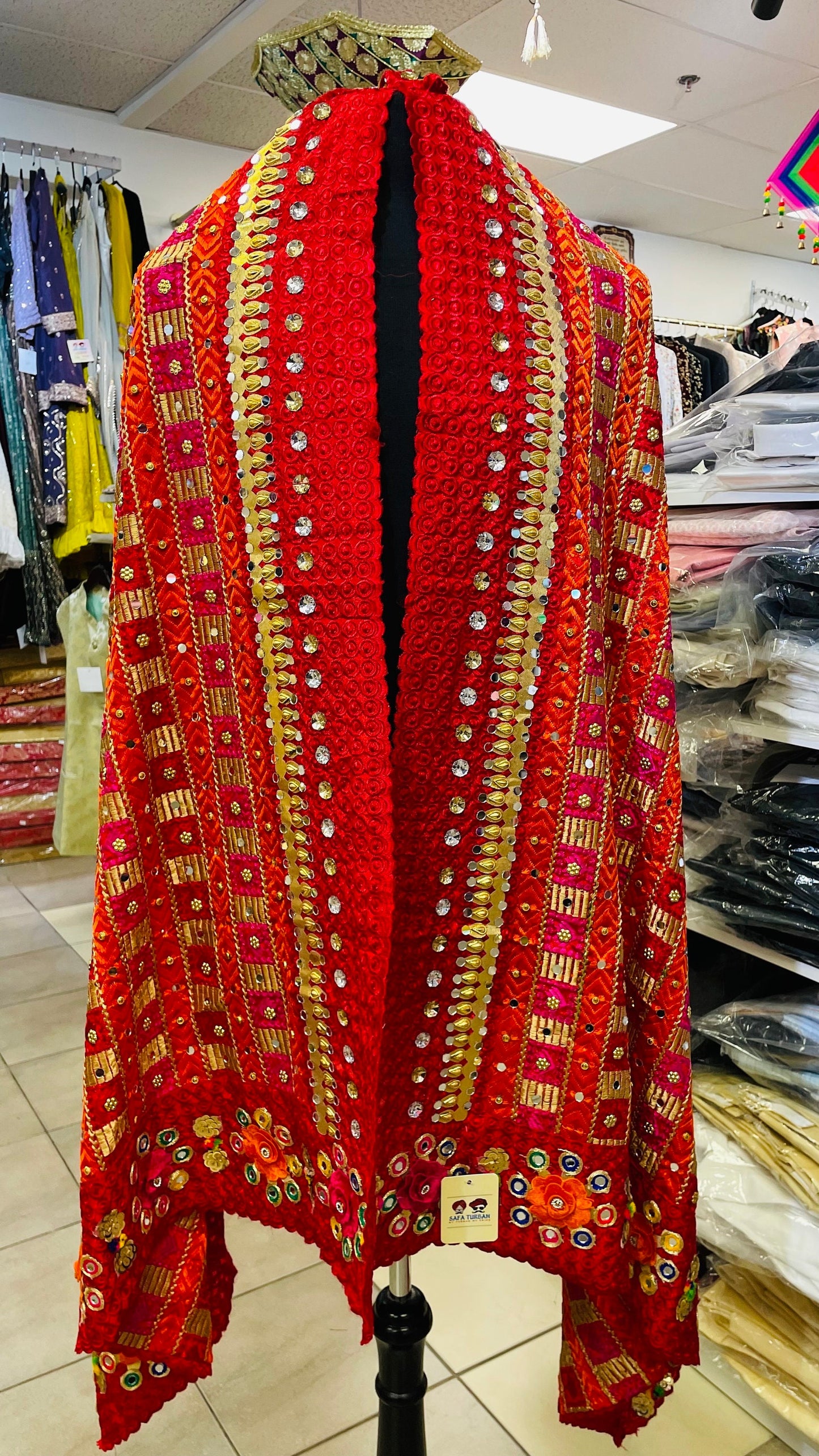 Phulkari Dupatta- Women's Phulkari Dupatta, Scarf, Multicolour Phulkari Chunni, Dupatta