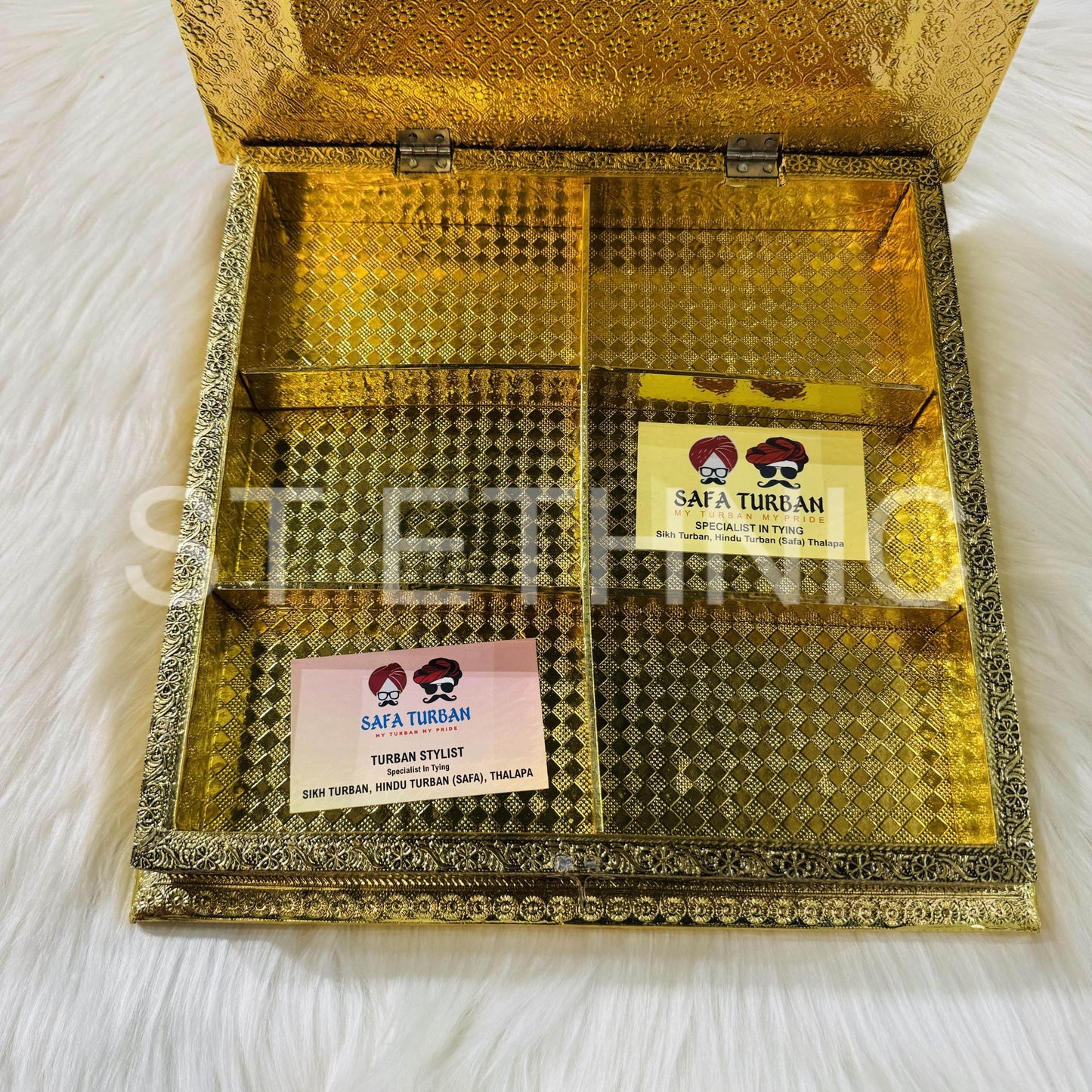 Decorative  Heavy Wooden  Handicraft Empty Dry Fruit Gift Box/Gifting Box/Wedding Box/Six sectional Box