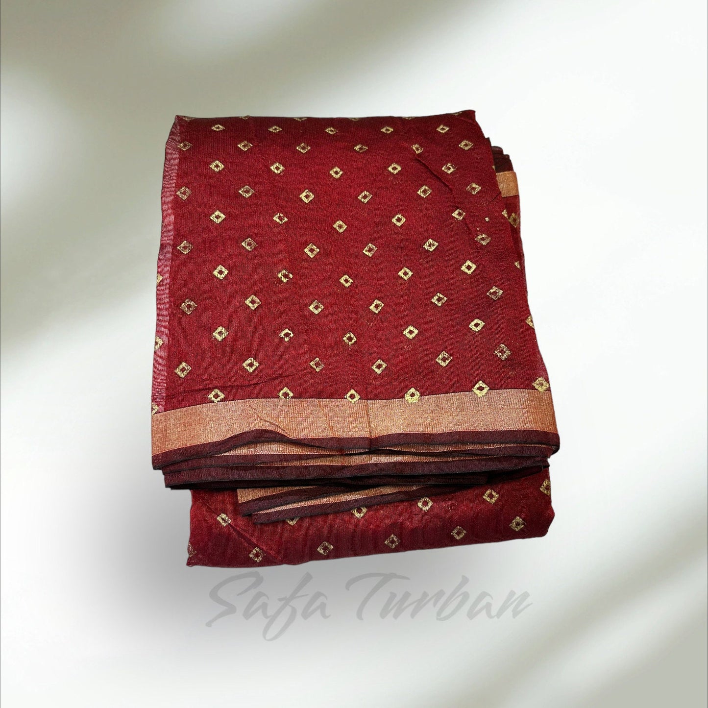 Men's Traditional Turban Fabric/Safa/Pagdi/Pheta Cloth (Red/Peach/Maroon) for Barati/Groom/Social Occasion
