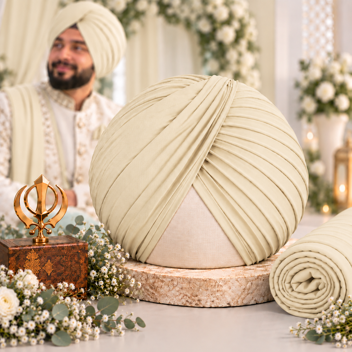 Sikh Turban- Lemon Yellow (Full Voile and Rubia(Medium)/Half and Half Voile)