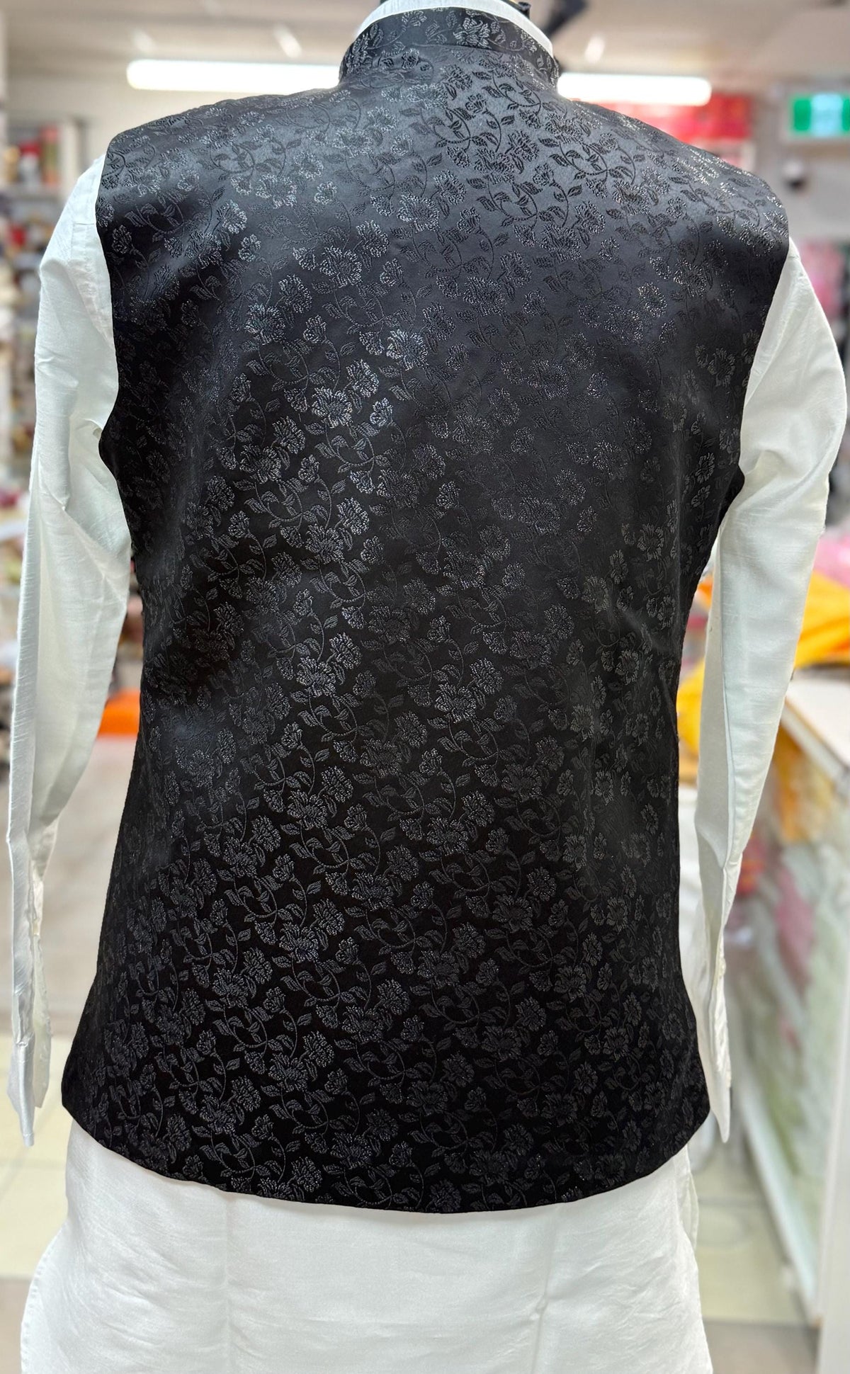 Designer Black Men Vests- Men Vests- Wedding Vest, Kurta Pajama Vest, Prom Party Dress, Casual Wear (Size available 38,40,42,44,46)