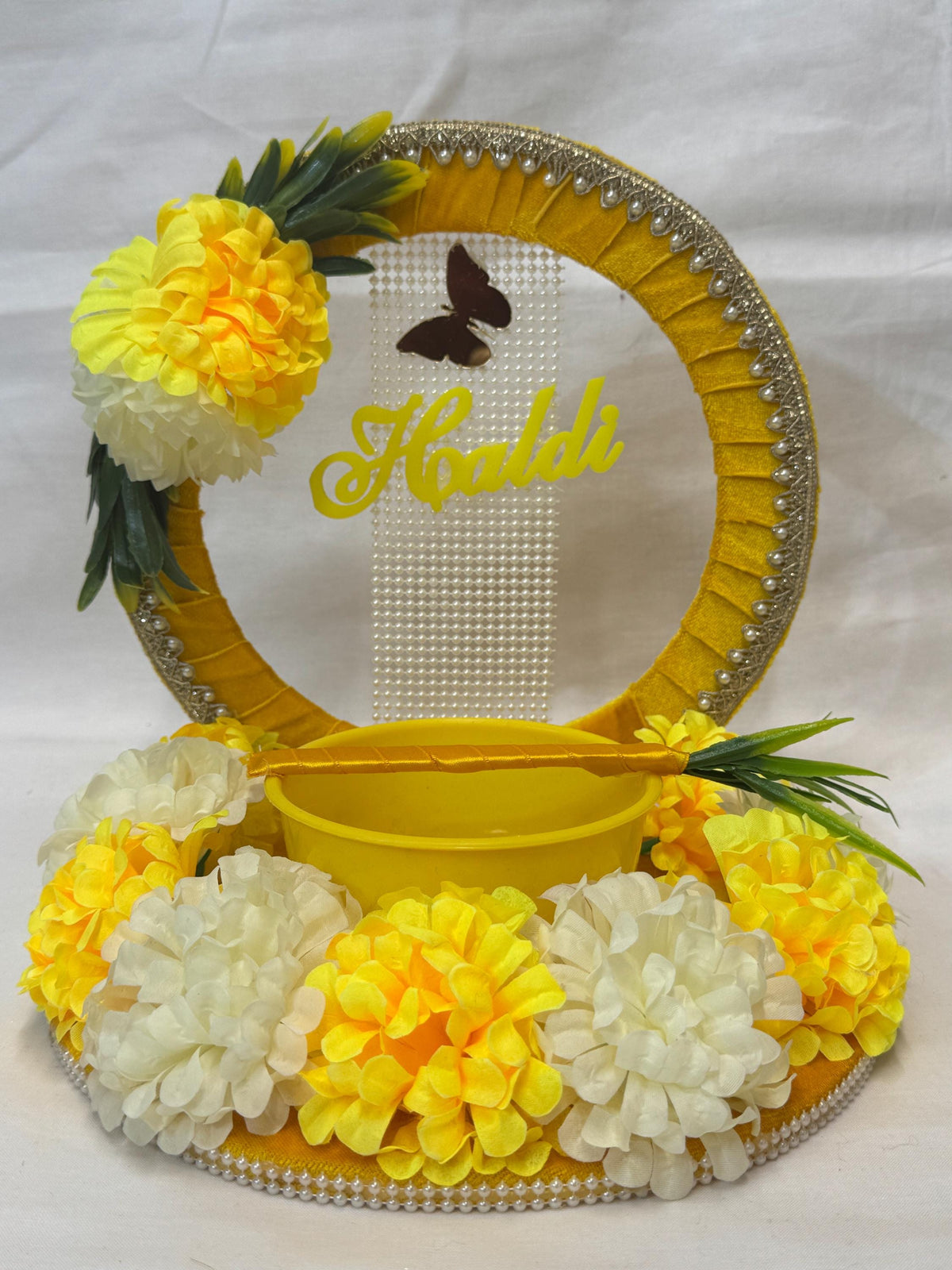 Wedding Accessories- Bride/Groom Mayian/ Haldi/ Maiyan/ Vatna Ceremony-Decorative  Wooden board and  Bowl