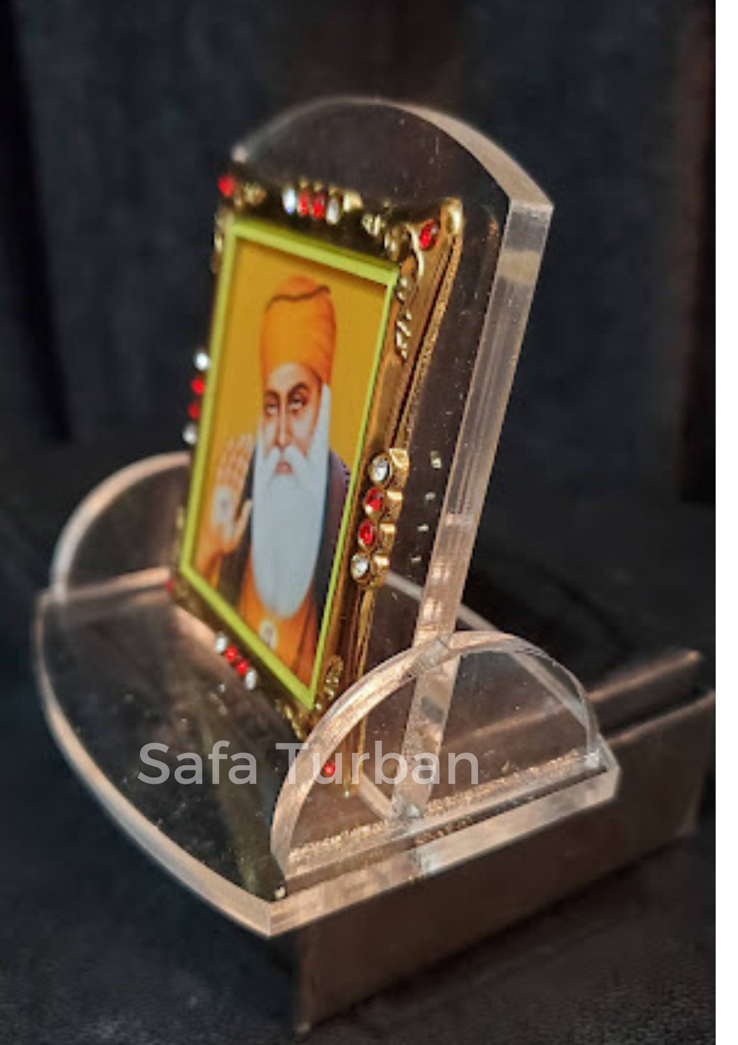 Car Dashboard Rectangular Shape Acrylic Showpiece, Religious Idol Statue for Mandir, Office & Home Décor (Guru Nanak Dev Ji)