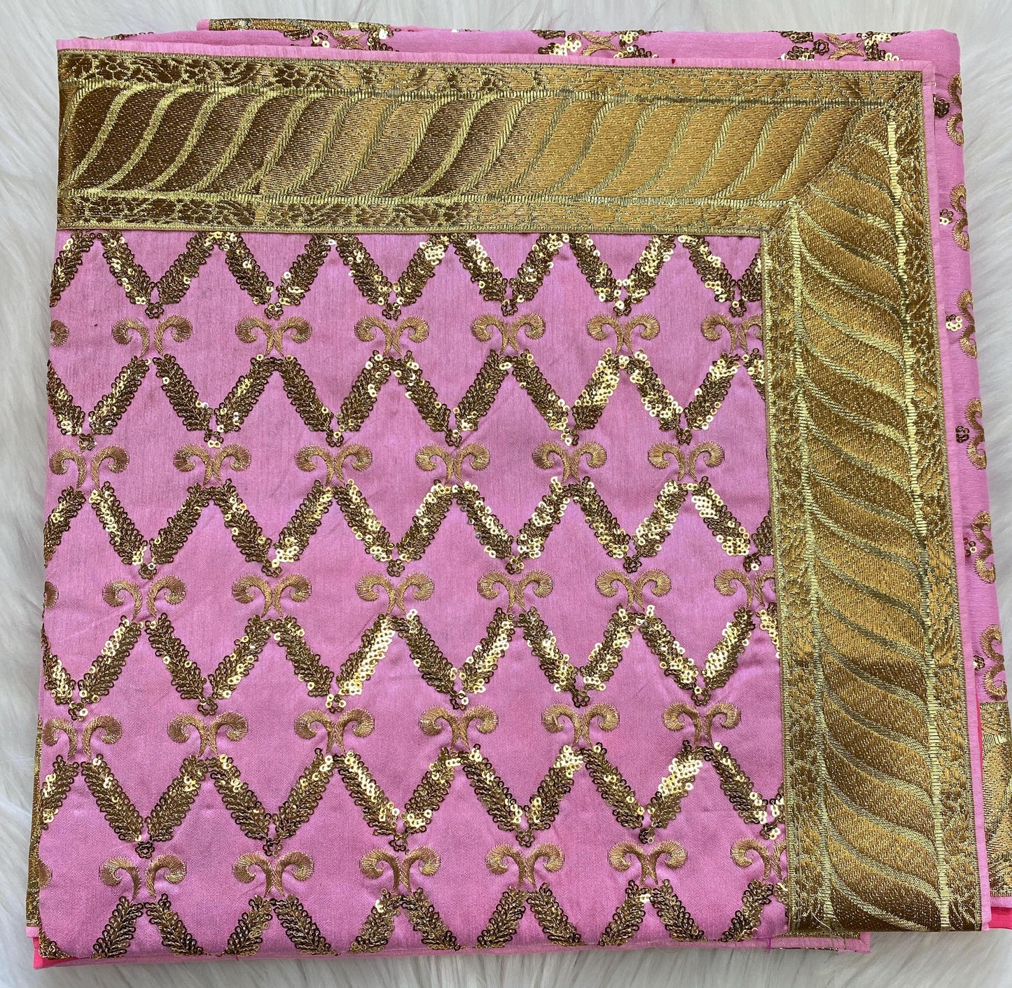 Rumala Sahib Double Set with Cotton Lining (with Heavy Embroidery and Side Border)