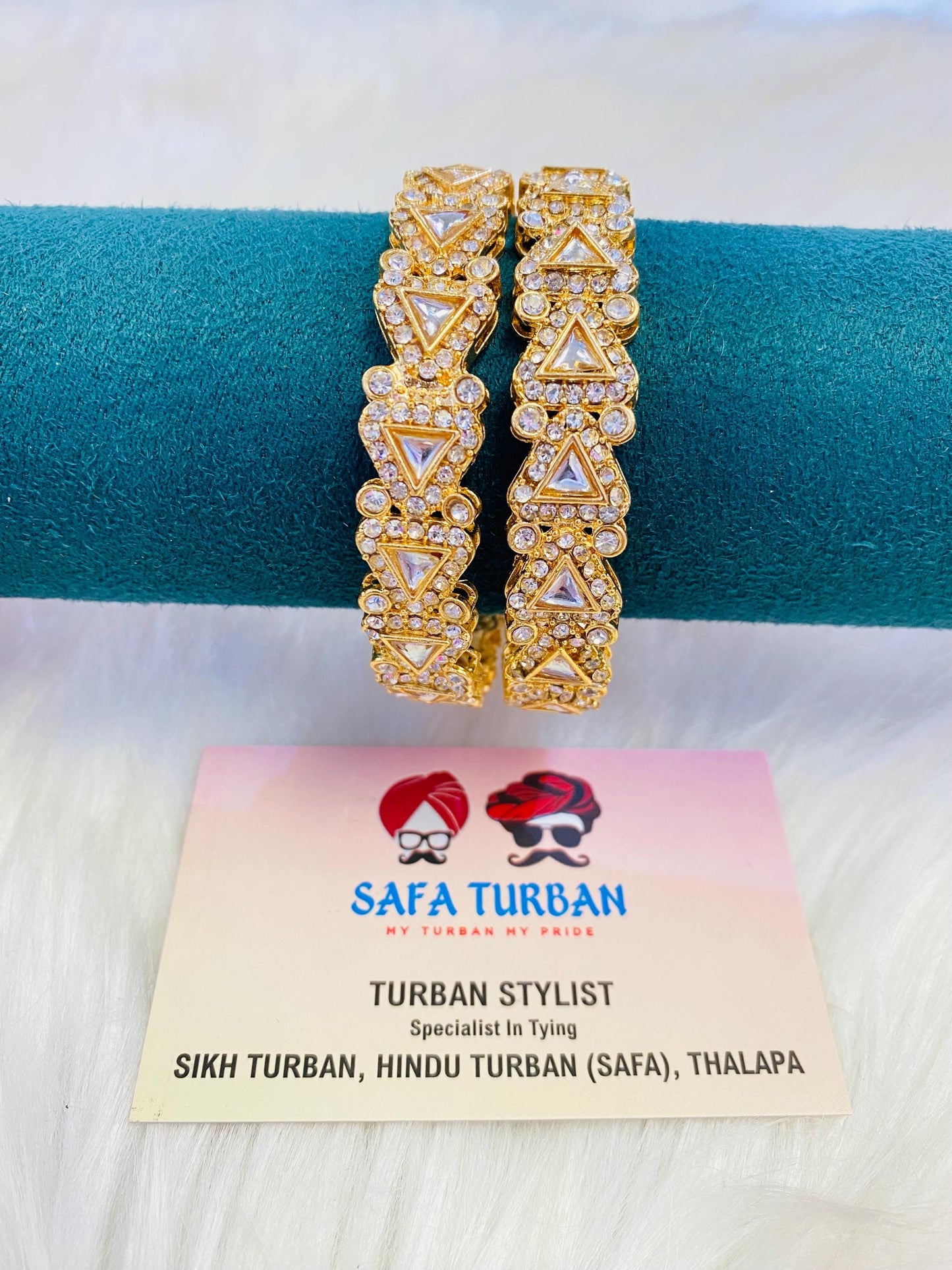 Bangles- AD Gold- Metal Bangles/Wedding bangles/Kada bangles /Stone bangles (Set of 2 BANGLES)