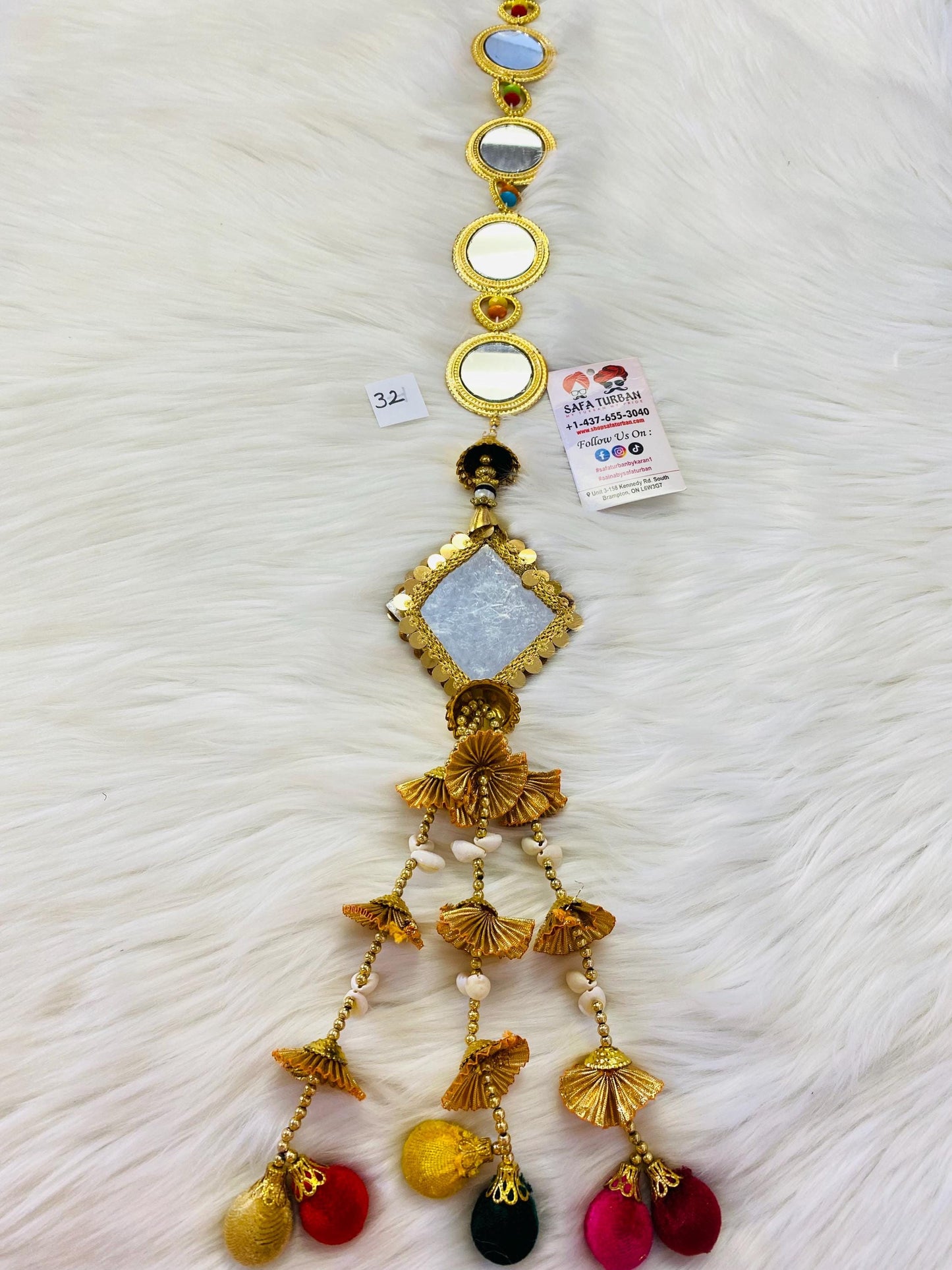 Punjabi Golden parandi with multi Colour beads/ Tassles Hair Extensions with Beads for Women and Girls (Sold per piece)