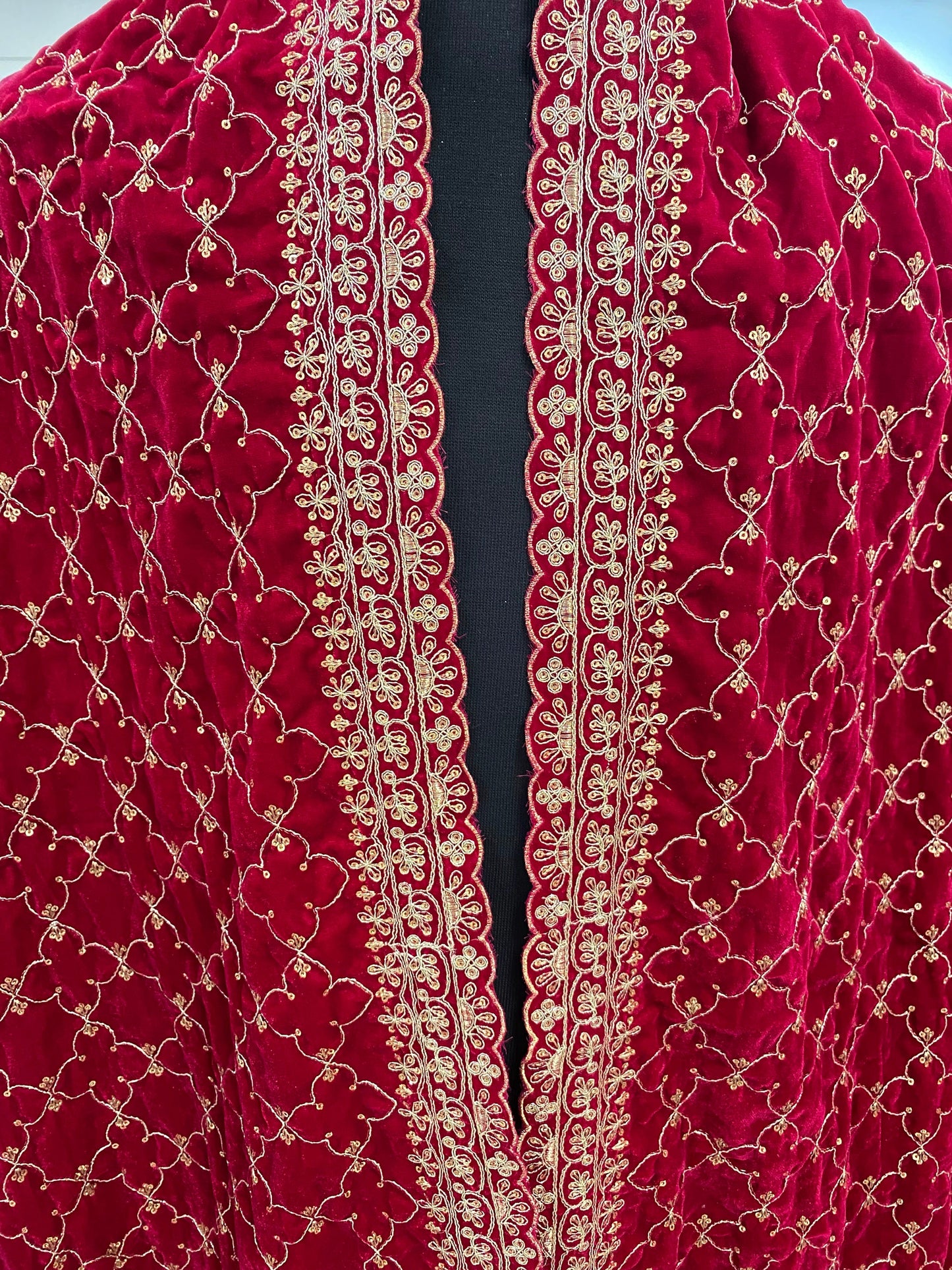 Indian Wedding- Velvet Shawl /Dupatta, Velvet Dupatta- Women's / Men's Velvet Dupatta, Shawl, Dupatta